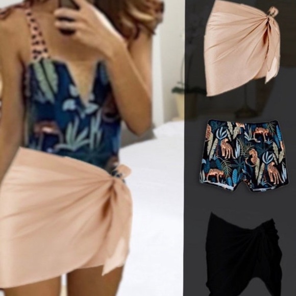 new Leopardess Swim Set Small one-piece swimsuit + cover-up resort-wrap / robe - Picture 9 of 16